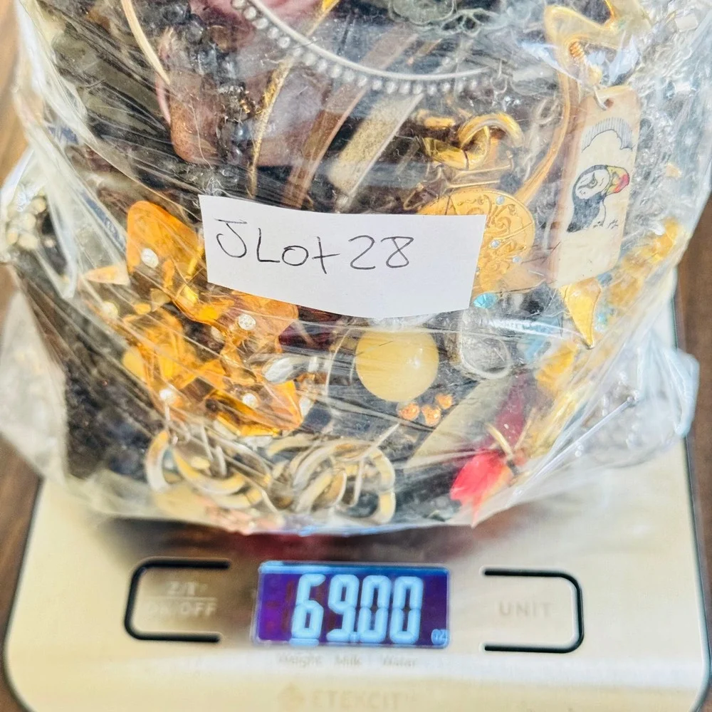 VTG To Now Rhinestone Colorful Junk Costume Jewelry Lot Craft Arts As Is 4.3lbs